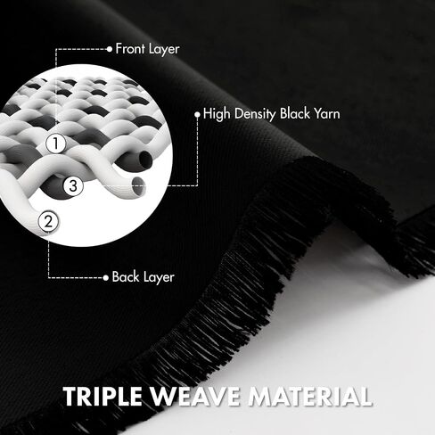 MIULEE Blackout Curtains 4 Panels Sets Black 63 Inch Length, Top and Bottom Rod Pocket Room Darkening Curtains for Bedroom Windows, 4 Pack Solid Thermal Insulated Light Blocking Curtain Drapes in Kuwait
