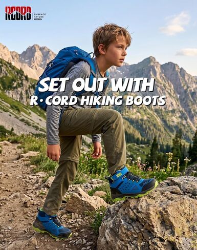 R CORD Kids Hiking Boots Waterproof Boys Girls Anti-Skid Anti-Collision Outdoor Breathable Trekking Shoes with Ankle Soupport for Little/Big Kid in Saudi Arabia