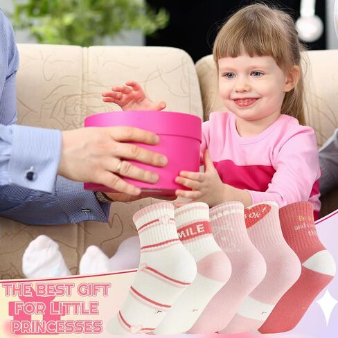 Cute Girls Socks, Kids Athletic Crew Sock with Hearts Stripes, Breathable Basketball School Uniform Sock in Kuwait