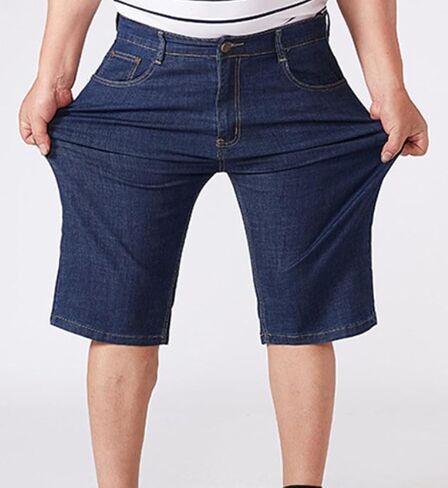 Maiyifu-GJ Mens Loose Fit Jean Shorts Summer Casual Baggy Denim Shorts Lightweight Straight Leg Denim Short Pants with Pocket in Kuwait