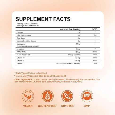 Savanna Skin Tanning Gummies for Women with Astaxanthin, Beta Carotene & Vitamins – Sun-Kissed Glow, Skin Hydration & Radiance, Vegan & Sugar-Free Natural Bronzing Support – 90 Count in Kuwait