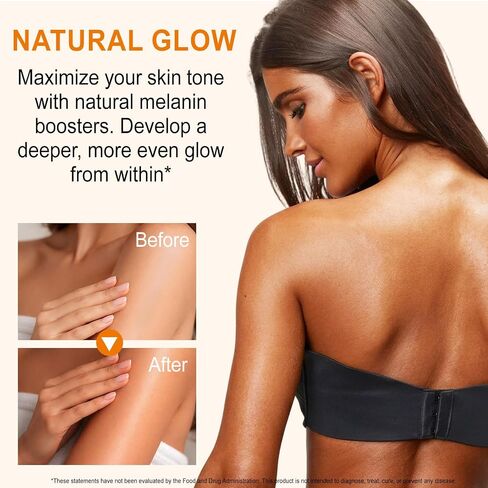 Tanning Gummies Accelerator - Sunless Tanning Supplement for a Natural Golden Glow, Sugar Free Melanin Booster with Astaxanthin, L-Tyrosine, Collagen & Vitamins for Women and Men in Kuwait