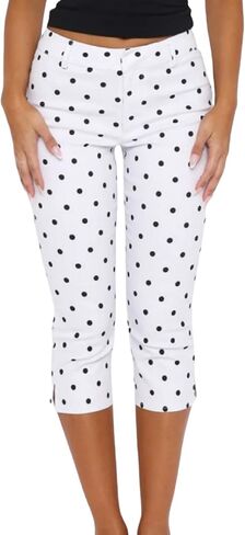 Women Side Slit Capri Pants Stretchy Slim Fit Capris Yoga Leggings Y2k Knee Length Going Out Cropped Pants in Kuwait
