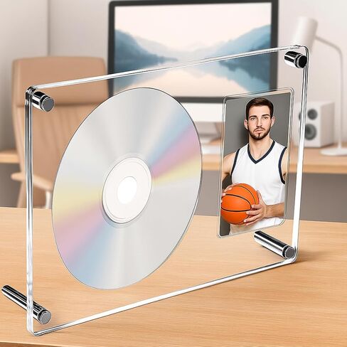 4 Pack Acrylic Photocard and CD Holder Stand – Ultra Clear Display for Sports, Trading Cards, and Albums (1CD+1Card per Stand) – Compact & Stylish Tabletop Showcase (8.6" x 5.7" x 2.2") in Kuwait