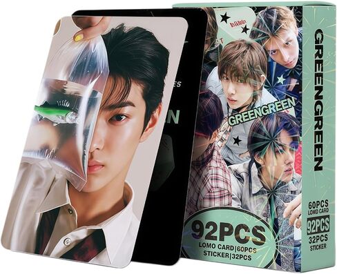 Yuto 92PCS Album GREENGREEN Photocards 60 PCS Lomo Cards Set 32 PCS Stickers Postcard Gift Merchandise for Boys and Girls (A) in Saudi Arabia