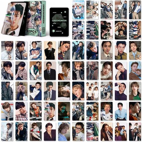 Yuto 92PCS Album GREENGREEN Photocards 60 PCS Lomo Cards Set 32 PCS Stickers Postcard Gift Merchandise for Boys and Girls (A) in Saudi Arabia