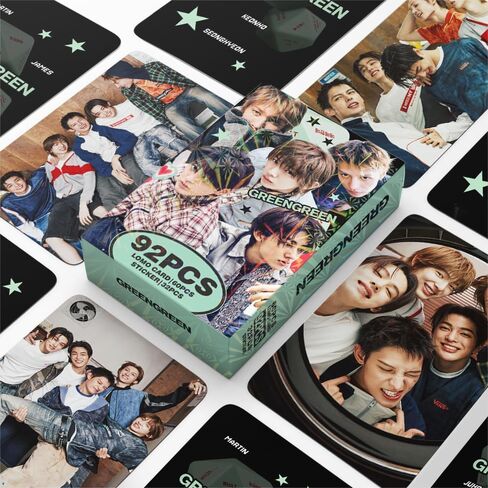 Yuto 92PCS Album GREENGREEN Photocards 60 PCS Lomo Cards Set 32 PCS Stickers Postcard Gift Merchandise for Boys and Girls (A) in Saudi Arabia