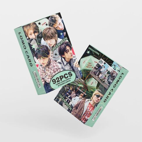 Yuto 92PCS Album GREENGREEN Photocards 60 PCS Lomo Cards Set 32 PCS Stickers Postcard Gift Merchandise for Boys and Girls (A) in Saudi Arabia