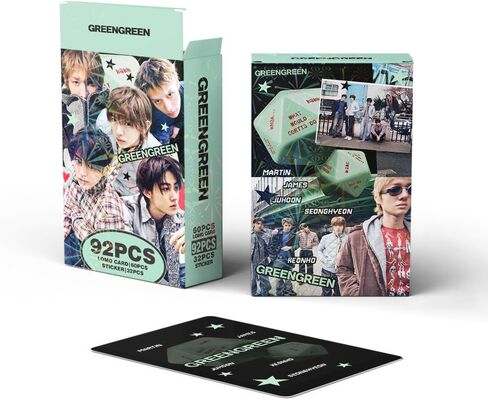 Yuto 92PCS Album GREENGREEN Photocards 60 PCS Lomo Cards Set 32 PCS Stickers Postcard Gift Merchandise for Boys and Girls (A) in Saudi Arabia