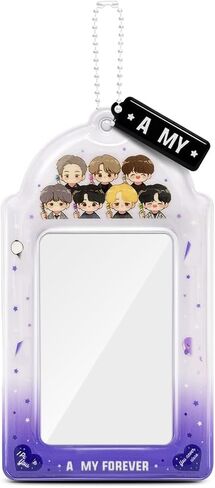 Swico Remado Cute Animal Themed Photocard Holder Decorative Cardholder for 3.8 x 2.8 Inches Lomo Cards Photos (Purple-Army) in Saudi Arabia