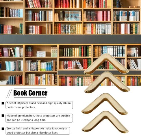 50 قطعة من واقيات زوايا الكتب، زاوية حماية للكتاب 15 مم، واقي زوايا الكتب العتيقة، زوايا حماية دفاتر الملاحظات الحديدية لأجهزة الكمبيوتر المحمولة والكتب والقوائم والمذكرات وسجل القصاصات in Kuwait