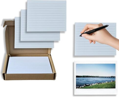 Custom Lined Notecard Inserts Designed for Polaroid & Fujifilm Instax Albums – Premium 250gsm Thick Journal Cards (50 Pack) (Fujifilm Instax Mini) in Kuwait