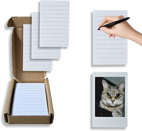 Custom Lined Notecard Inserts Designed for Polaroid & Fujifilm Instax Albums – Premium 250gsm Thick Journal Cards (50 Pack) (Fujifilm Instax Mini) in Kuwait