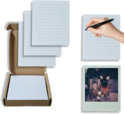 Custom Lined Notecard Inserts Designed for Polaroid & Fujifilm Instax Albums – Premium 250gsm Thick Journal Cards (50 Pack) (Fujifilm Instax Mini) in Kuwait