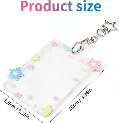 1 Pcs Acrylic Photocard Holder Keychain,Star Photocard Holder with Metal Chain Transparent Y2K Charm,Idol Card Photo Album and Collectible Photocard Storage Accessories in Saudi Arabia