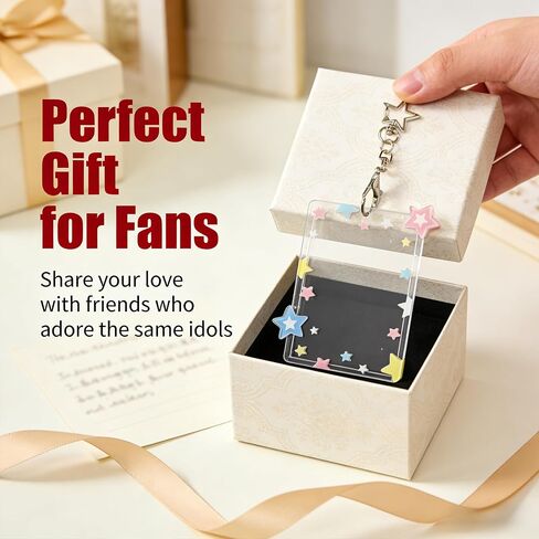 1 Pcs Acrylic Photocard Holder Keychain,Star Photocard Holder with Metal Chain Transparent Y2K Charm,Idol Card Photo Album and Collectible Photocard Storage Accessories in Saudi Arabia