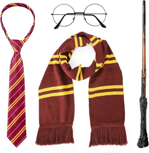 Halloween Costume Accessories Set with Tie, Scarf, Glasses and Wand for Kids Boys Adults Girls Halloween Cosplay Dress-up Party in Saudi Arabia