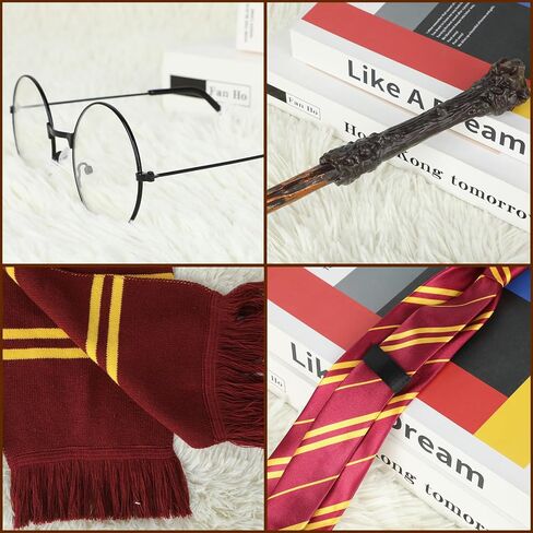Halloween Costume Accessories Set with Tie, Scarf, Glasses and Wand for Kids Boys Adults Girls Halloween Cosplay Dress-up Party in Saudi Arabia