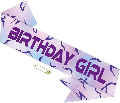 Kpop Birthday Girl Sash Anime Music Party Satin Sash for Women Girls Kpop Birthday Party Decorations Supplies (Pink) in Kuwait
