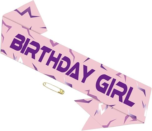Kpop Birthday Girl Sash Anime Music Party Satin Sash for Women Girls Kpop Birthday Party Decorations Supplies (Pink) in Kuwait