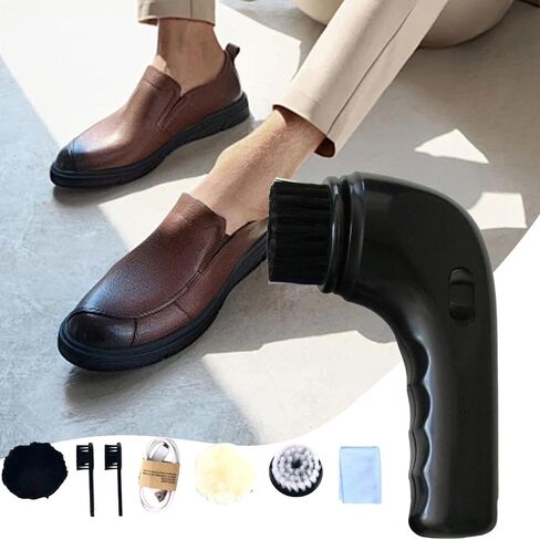 Electric Shoe Cleaner Compact Shoe Polisher Brush Professional Leather Cleaning Kit USB Charging Multiple Attachments Care Function Suitable for Home in Saudi Arabia