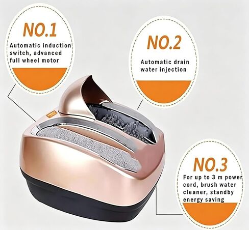 Smart Sole Cleaning Machine, Fully Automatic Induction Shoe Polisher, Electric Boot Washer for Home, Office, Hotel, and Commercial Use(Champagne Gold) in Kuwait