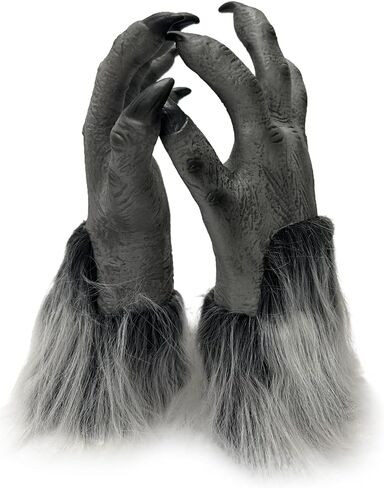 Horror Werewolf Claw Gloves Men Women Hairy Faux Fur Wolf Paw Vampire Death Monster Ghost Demon Devil Hands Gloves Halloween Fancy Dress Party Cosplay Costume Mitts Party Props Decorations in Saudi Arabia