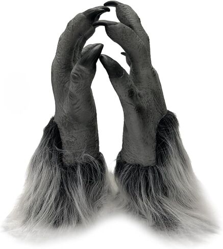 Horror Werewolf Claw Gloves Men Women Hairy Faux Fur Wolf Paw Vampire Death Monster Ghost Demon Devil Hands Gloves Halloween Fancy Dress Party Cosplay Costume Mitts Party Props Decorations in Saudi Arabia