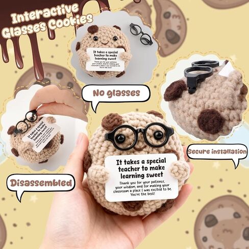 Teacher Appreciation Gifts for Women Men - It Takes a Special Teacher to Make Learning Sweet - Cute Crochet Smart Cookie Desk Decor - End of Year Thank You Present from Student Parents - Kindergarten in Saudi Arabia