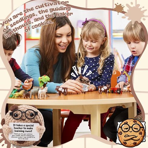 Teacher Appreciation Gifts for Women Men - It Takes a Special Teacher to Make Learning Sweet - Cute Crochet Smart Cookie Desk Decor - End of Year Thank You Present from Student Parents - Kindergarten in Saudi Arabia