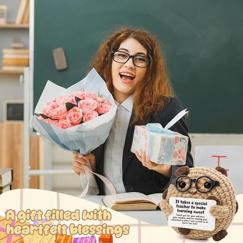 Teacher Appreciation Gifts for Women Men - It Takes a Special Teacher to Make Learning Sweet - Cute Crochet Smart Cookie Desk Decor - End of Year Thank You Present from Student Parents - Kindergarten in Saudi Arabia