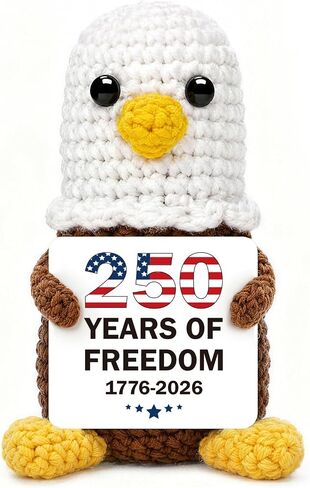 Fathers Day Dad Gift from Daughter Son, Funny Handmade Crochet Bald Eagle Gifts for Dad Father's Day, Birthday Gift for Daddy Father Papa New Bonus Step Dads Desk Decor in Saudi Arabia