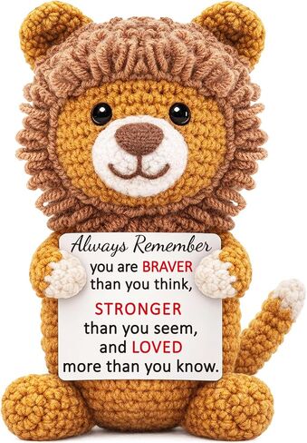 Lion Birthday Gifts for Teen Girls Boys Women Men, Graduation Back To School Gift for Her Him, Emotional Positive Support Crochet for Sister Brother Daughter Son, Inspirational Cheer Up Gift Christmas in Saudi Arabia