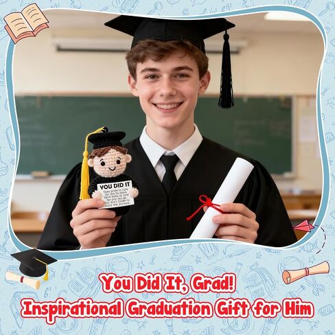 Graduation Gifts for Him Son Boyfriend Male Classmate, Crochet Mini Inspirational College High School Grad Gift from Parents, Class of 2026, Graduate Gift for Men Fiends- You Did It in Saudi Arabia