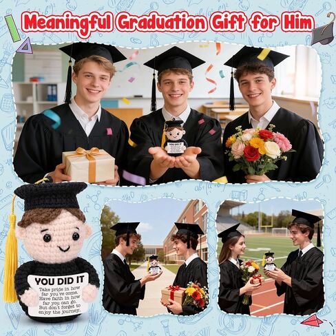Graduation Gifts for Him Son Boyfriend Male Classmate, Crochet Mini Inspirational College High School Grad Gift from Parents, Class of 2026, Graduate Gift for Men Fiends- You Did It in Saudi Arabia