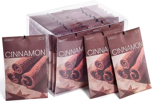 MYARO 20 Packs Cinnamon Scented Sachets, Warm Spicy Air Freshener Bags for Closet, Drawer, Kitchen & Car Odor Eliminator, Home Fragrance Potpourri Sachets in Saudi Arabia