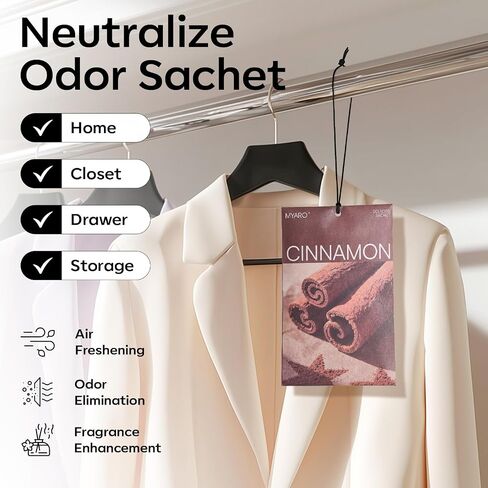 MYARO 20 Packs Cinnamon Scented Sachets, Warm Spicy Air Freshener Bags for Closet, Drawer, Kitchen & Car Odor Eliminator, Home Fragrance Potpourri Sachets in Saudi Arabia