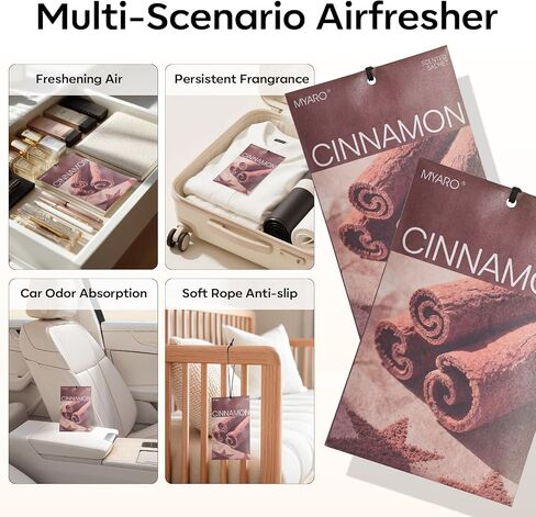 MYARO 20 Packs Cinnamon Scented Sachets, Warm Spicy Air Freshener Bags for Closet, Drawer, Kitchen & Car Odor Eliminator, Home Fragrance Potpourri Sachets in Saudi Arabia