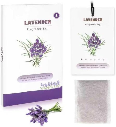 8 Packs Large Lavender Scented Sachets for Closet Deodorizer Drawers, Hanging Long Lasting Natural Air Freshener for Home in Saudi Arabia