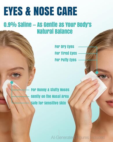 Ourmed Saline Wipes 40 Count, Sterile Unscented Gentle Cotton Wipes for Baby & Kids, Eye Nose Face Care, Hypoallergenic for Sensitive Skin, Piercing Aftercare & Wound Cleansing in Saudi Arabia