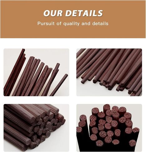 MYSTICHOME 16PCS Natural Reed Diffuser Sticks - Strong Scent for Large Rooms, Bathroom & Bedroom. Ideal Housewarming Gift, Coffee Table Decor, Brown Set in Saudi Arabia