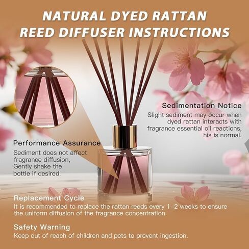MYSTICHOME 16PCS Natural Reed Diffuser Sticks - Strong Scent for Large Rooms, Bathroom & Bedroom. Ideal Housewarming Gift, Coffee Table Decor, Brown Set in Saudi Arabia