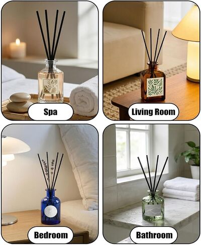 250 Pcs Reed Diffuser Sticks, 10 Inch Black Fibre Diffuser Reeds (3mm), Essential Oil Diffuser Refill Sticks for Home Office Spa & Fragrance in Saudi Arabia