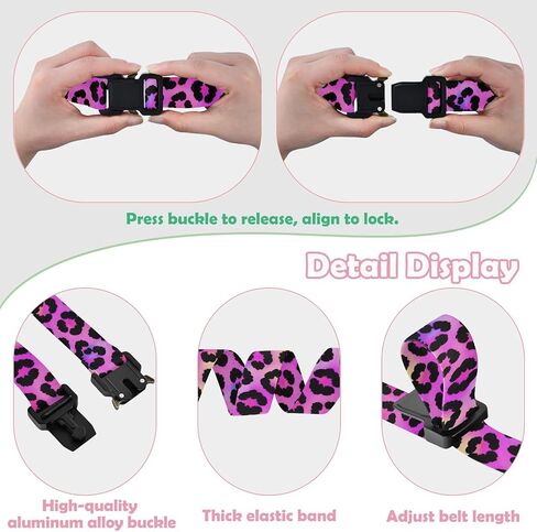 Neon Leopard Kids Elastic Belts for Boys Girls, Adjustable Stretch Belt with Metal Buckle for Baseball Golf in Saudi Arabia