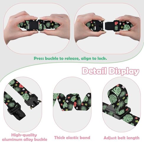 Tropical Leaves Kids Elastic Belts for Boys Girls, Adjustable Stretch Belt with Metal Buckle for Baseball Golf in Saudi Arabia