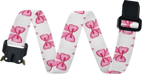 Watercolor Bow Pattern Kids Elastic Belts for Boys Girls, Adjustable Stretch Belt with Metal Buckle for Baseball Golf in Saudi Arabia