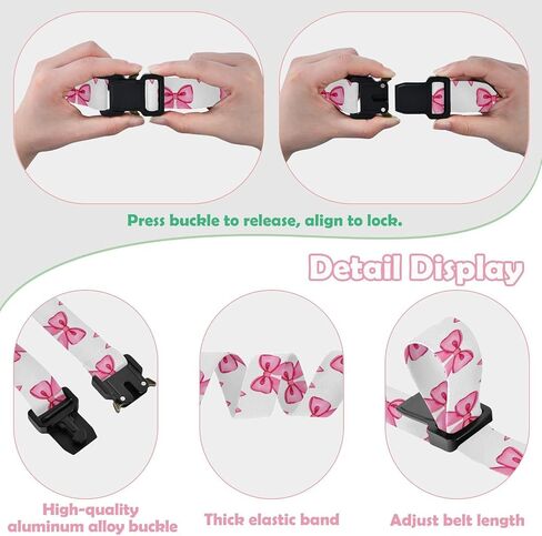 Watercolor Bow Pattern Kids Elastic Belts for Boys Girls, Adjustable Stretch Belt with Metal Buckle for Baseball Golf in Saudi Arabia