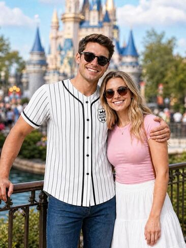 Men Princess Security Team Baseball Jersey Graphic Quick-Dry Dad Family Vacation Shirt with Left-Side Buttons in Kuwait