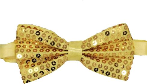 IZUS Men's Mardi-Gras-Bowtie Sparkling Novelty-Bow-Ties Gold-Purple-Green-Sequins Easy-Go Bowties for Carnival Masquerade in Kuwait
