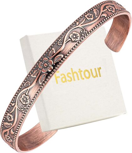 Pure Copper Bracelet – Copper Bracelet for Men & Women – 100% Solid, Raw & Uncoated Handmade Hammered Tibetan Cuff Bangle in Saudi Arabia